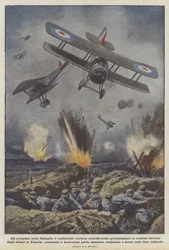 De vliegtuigen in de strijd